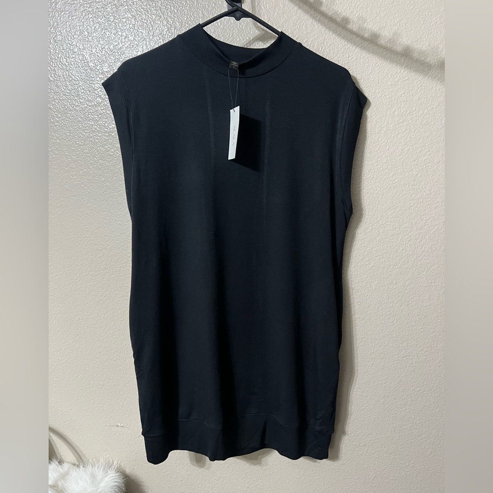 The ALALA by Aritzia Plie ribbed shift dress Sleeveless Mock Neck. NWT Sz-Small